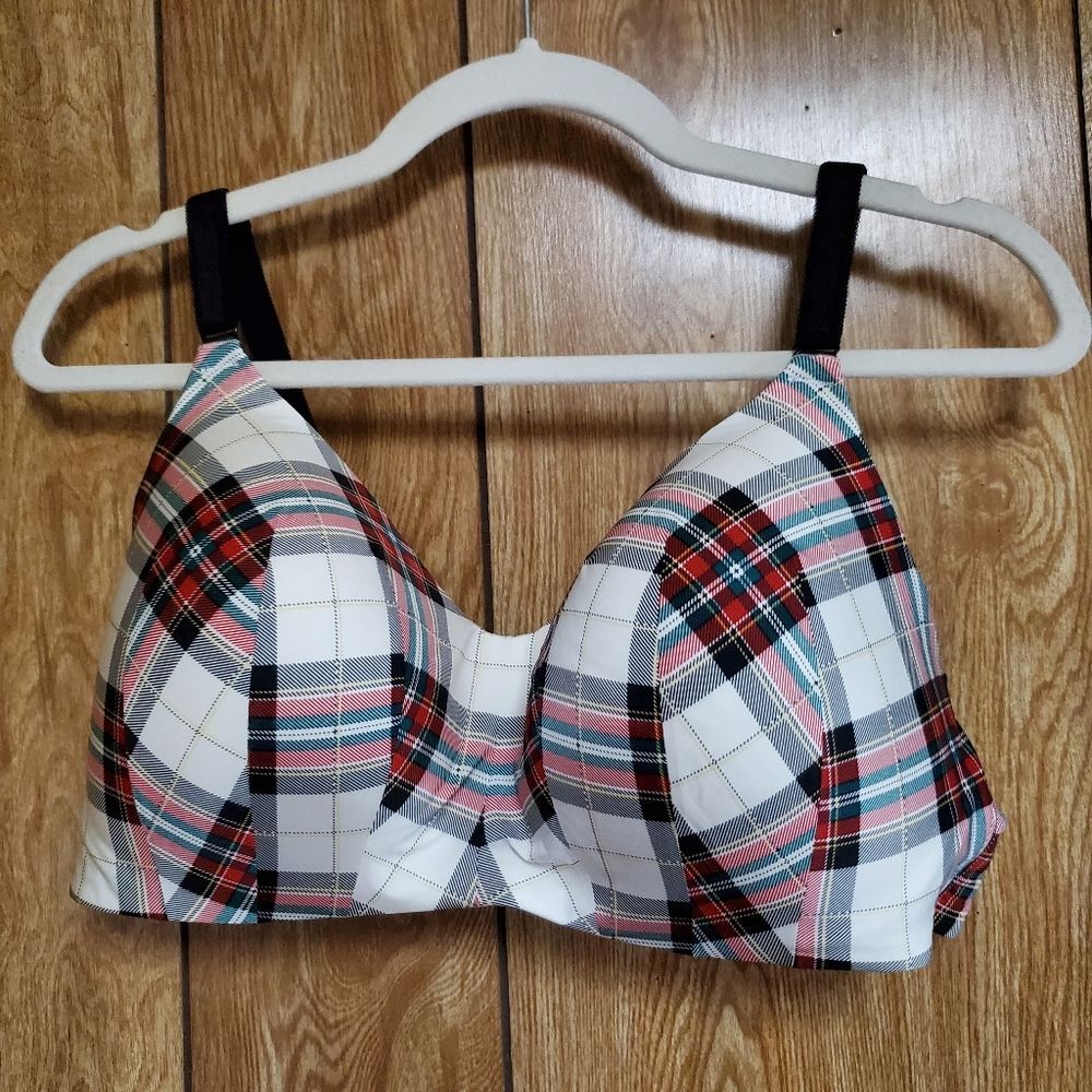 Torrid Plaid Bra - Black, White, Red
